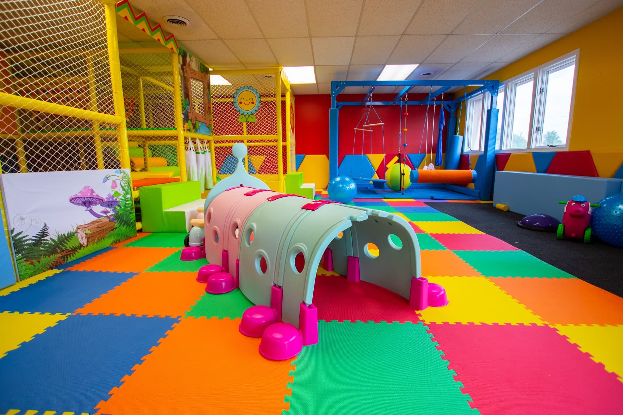 Wide view of the Sensory Escape sensory and movement gym